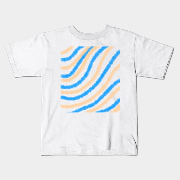 Blue yellow watercolor swirling art Kids T-Shirt by Artistic_st